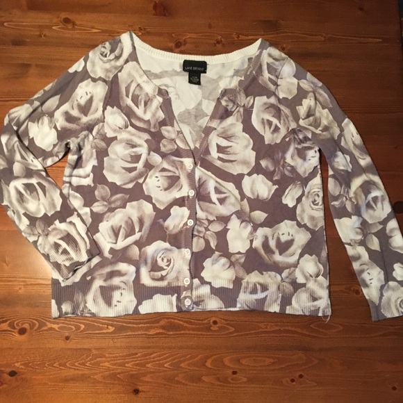 Lane Bryant Sweaters - Rose print cardigen
